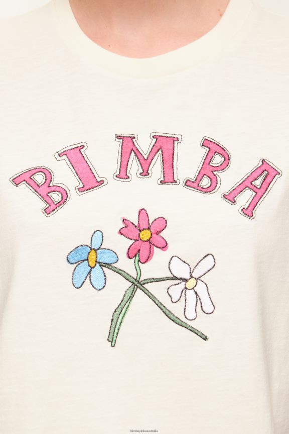 Clothing 4062VZ275 Ecru Bimba Y Lola Floral Logo T-Shirt