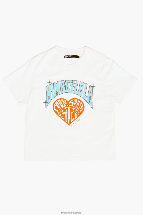 Clothing 4062VZ277 White Bimba Y Lola University Logo T-Shirt