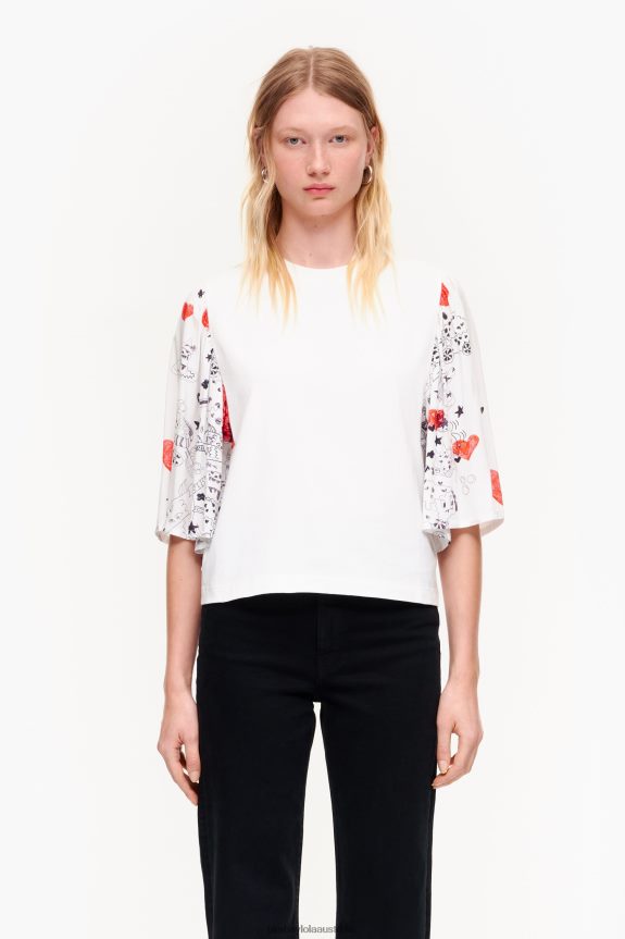 Clothing 4062VZ282 Nickname Bimba Y Lola Heart Print Double-Fabric T-Shirt