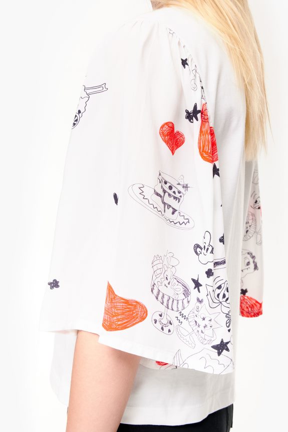 Clothing 4062VZ282 Nickname Bimba Y Lola Heart Print Double-Fabric T-Shirt