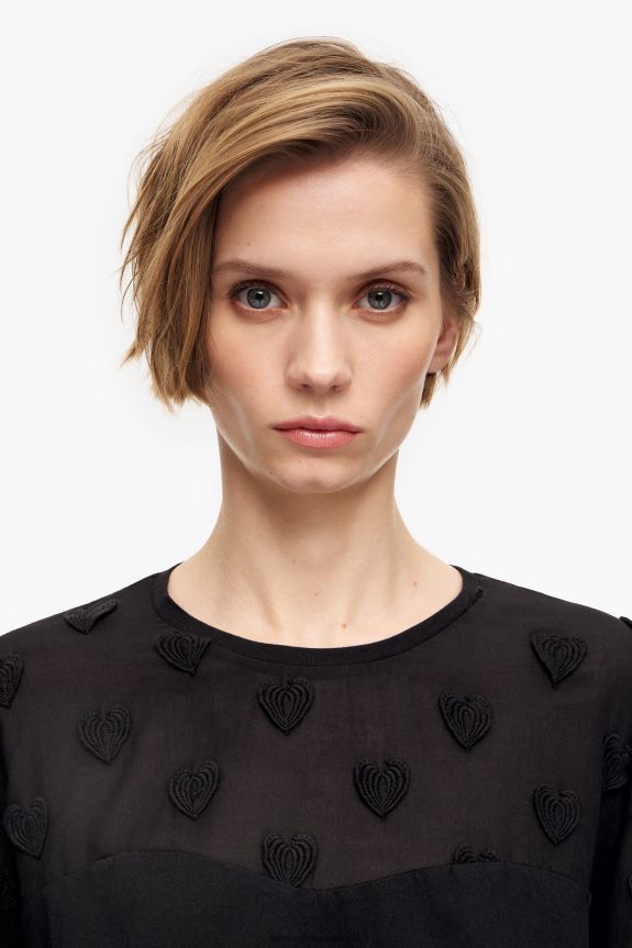 Clothing 4062VZ284 Black Bimba Y Lola Hearts Cotton T-Shirt