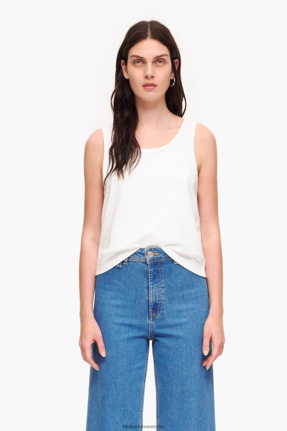 Clothing 4062VZ289 Ivory Bimba Y Lola Ponte Di Roma Sleeveless T-Shirt