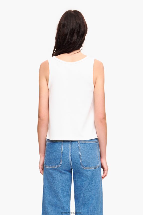 Clothing 4062VZ289 Ivory Bimba Y Lola Ponte Di Roma Sleeveless T-Shirt