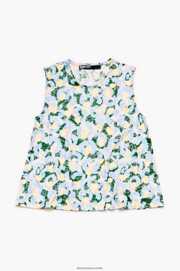Clothing 4062VZ292 Blue Bimba Y Lola Light Animal Brush T-Shirt