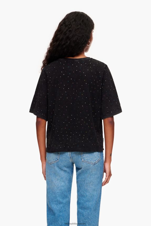Clothing 4062VZ296 Black Bimba Y Lola Multicolor Stones Boxy T-Shirt