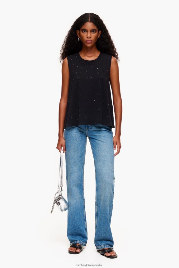 Clothing 4062VZ297 Black Bimba Y Lola Multicolor Stones T-Shirt