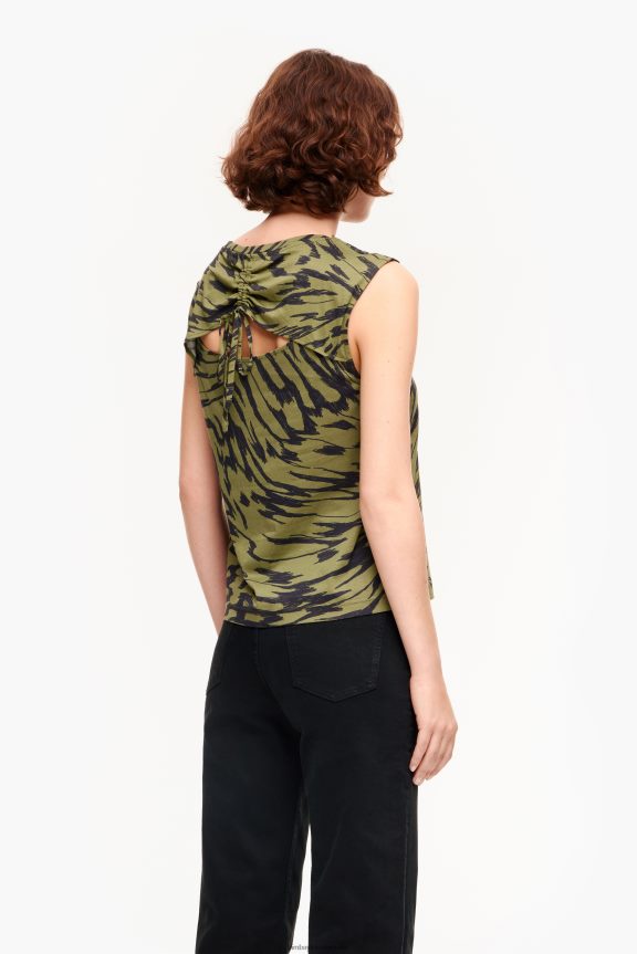 Clothing 4062VZ298 Khaki Bimba Y Lola Butterfly Wing Print Cotton T-Shirt