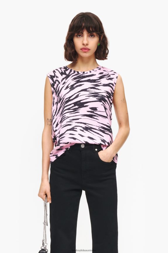 Clothing 4062VZ299 Pink Bimba Y Lola Two-Tone Butterfly Wing Cotton T-Shirt