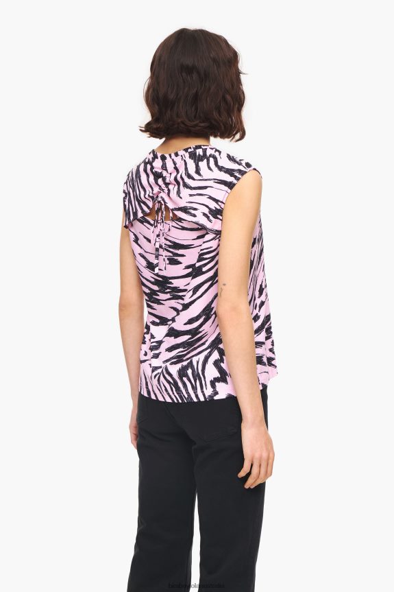Clothing 4062VZ299 Pink Bimba Y Lola Two-Tone Butterfly Wing Cotton T-Shirt