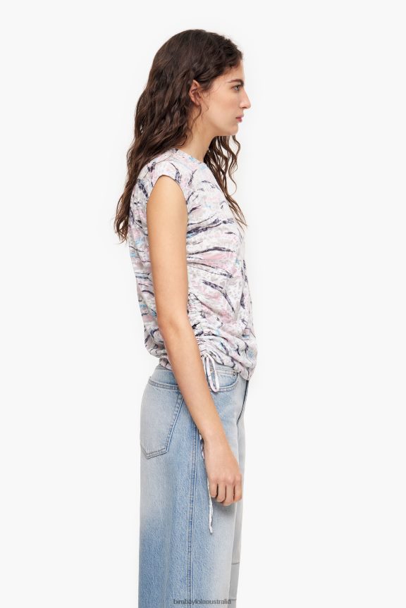 Clothing 4062VZ303 White Bimba Y Lola Butterfly Wing Print Cotton T-Shirt