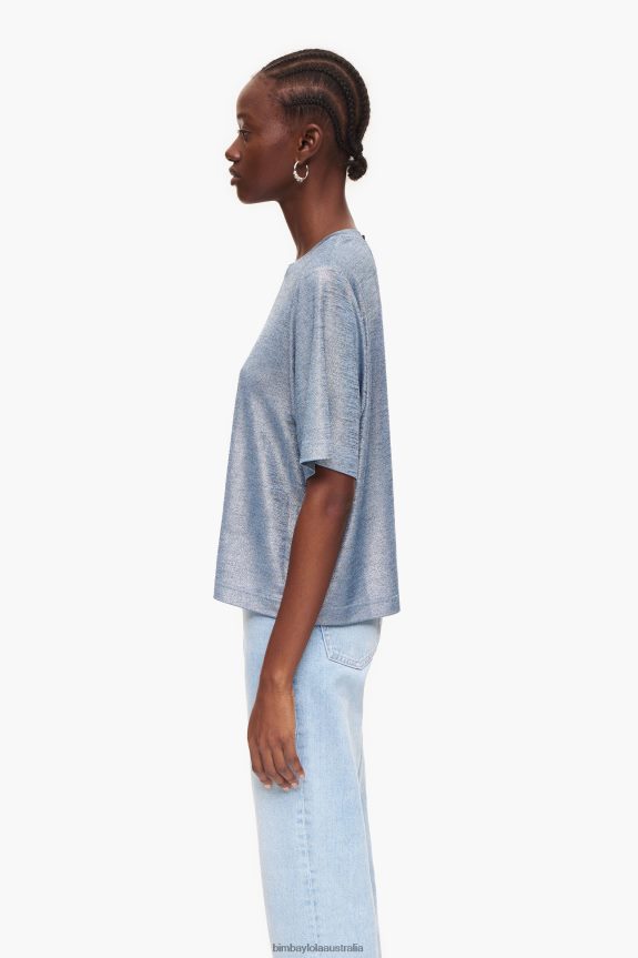 Clothing 4062VZ306 Fluid Blue Bimba Y Lola Foil T-Shirt