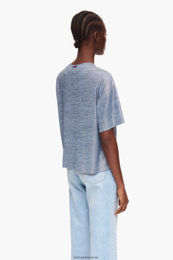 Clothing 4062VZ306 Fluid Blue Bimba Y Lola Foil T-Shirt