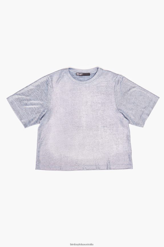 Clothing 4062VZ306 Fluid Blue Bimba Y Lola Foil T-Shirt