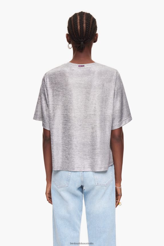 Clothing 4062VZ307 Fluid Gray Bimba Y Lola Foil T-Shirt