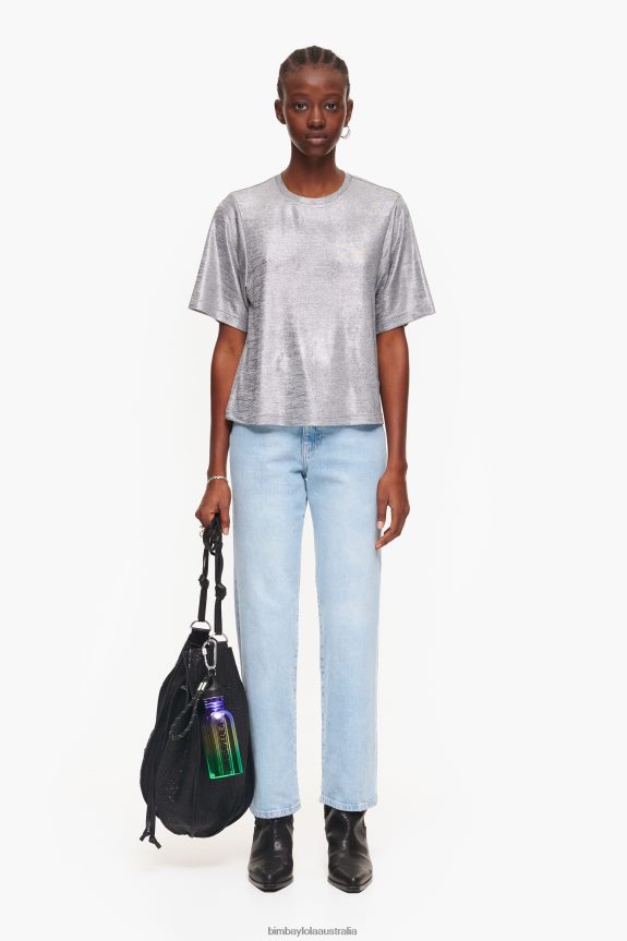 Clothing 4062VZ307 Fluid Gray Bimba Y Lola Foil T-Shirt