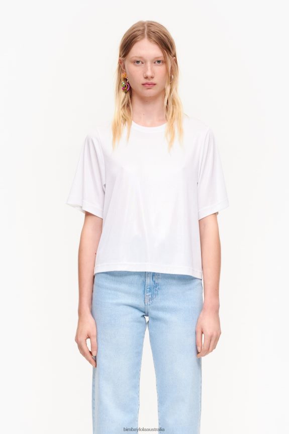 Clothing 4062VZ310 White Bimba Y Lola Short Fluid T-Shirt