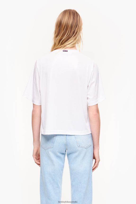 Clothing 4062VZ310 White Bimba Y Lola Short Fluid T-Shirt