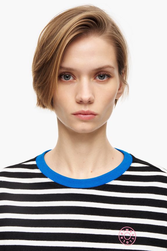 Clothing 4062VZ317 Black Bimba Y Lola Striped Cotton T-Shirt