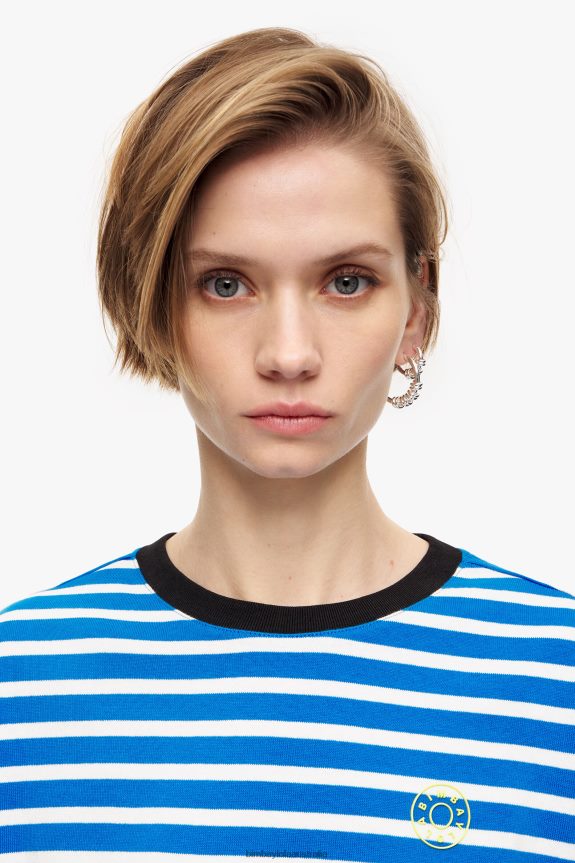 Clothing 4062VZ318 Blue Bimba Y Lola Striped Cotton T-Shirt
