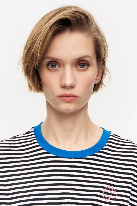 Clothing 4062VZ320 Black And White Bimba Y Lola Knot Boxy T-Shirt