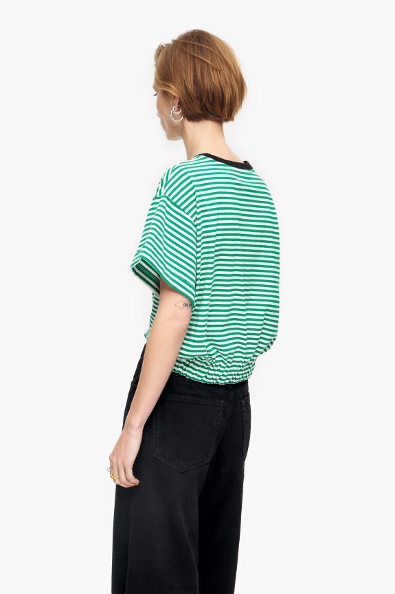 Clothing 4062VZ321 Green And White Bimba Y Lola Knot Boxy T-Shirt