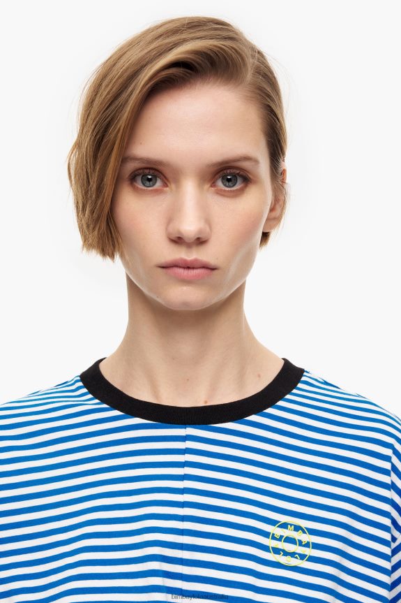 Clothing 4062VZ322 Blue And White Bimba Y Lola Knot Boxy T-Shirt