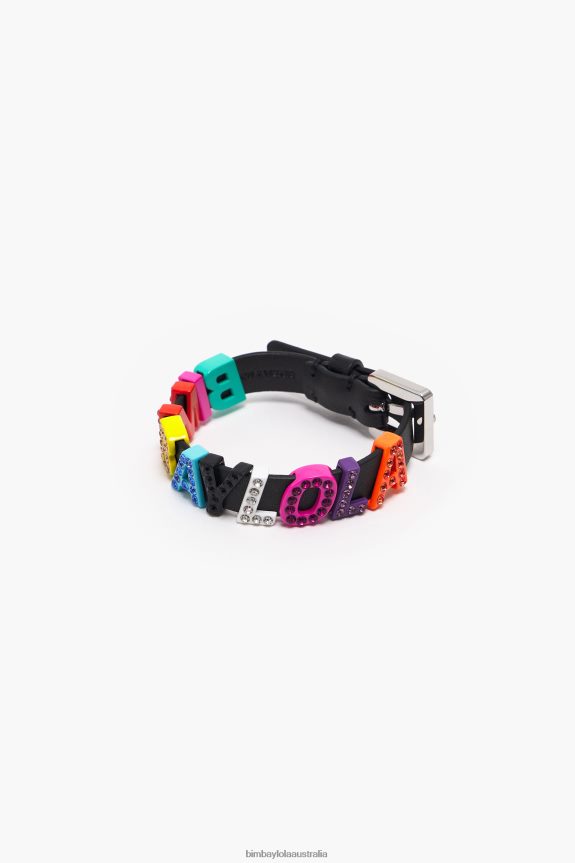 Accessories 4062VZ1142 Multicolor Bimba Y Lola Logo Letters Leather Bracelet