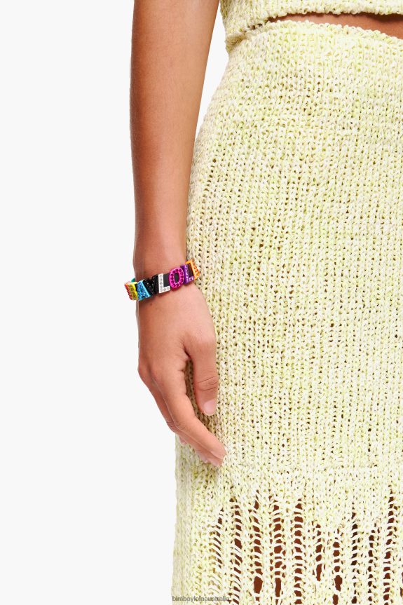 Accessories 4062VZ1142 Multicolor Bimba Y Lola Logo Letters Leather Bracelet