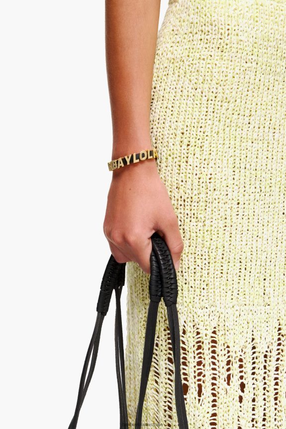 Accessories 4062VZ1143 Black Bimba Y Lola Leather Logo Letters Bracelet