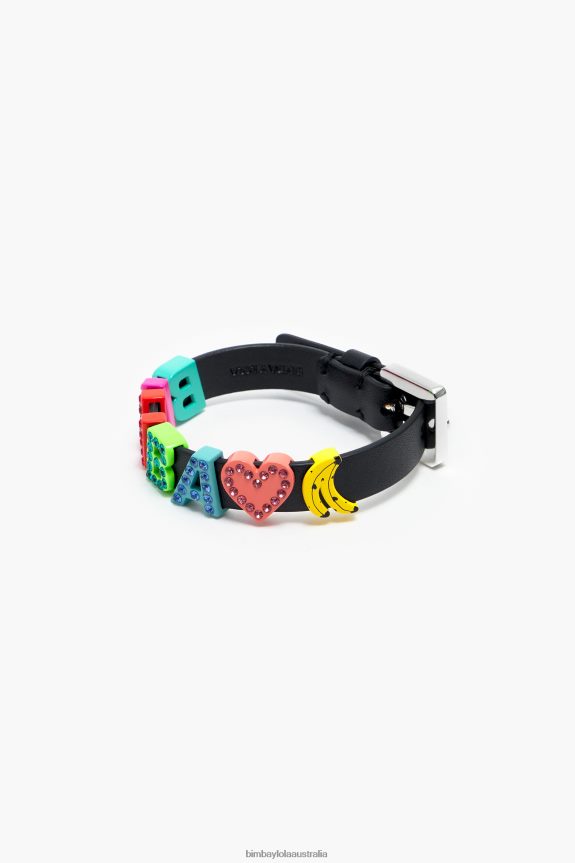 Accessories 4062VZ658 Multicolor Bimba Y Lola Logo Leather Bracelet