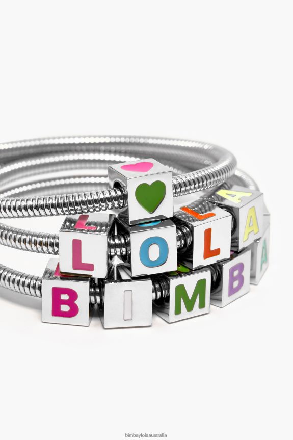 Accessories 4062VZ661 Silver Bimba Y Lola Coil Chain Logo Bracelet
