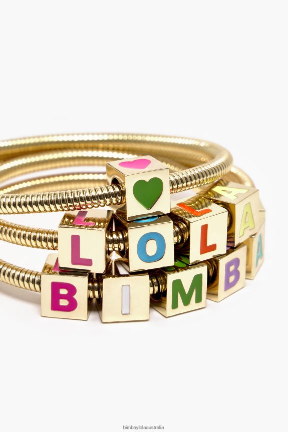 Accessories 4062VZ662 Golden Bimba Y Lola Coil Chain Logo Bracelet