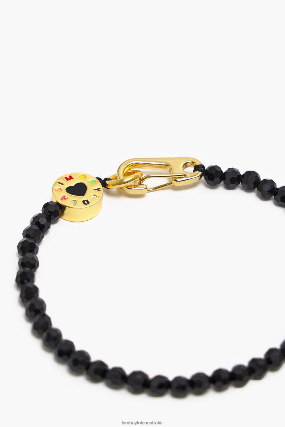 Accessories 4062VZ672 Black Bimba Y Lola Thin Logo Crystals Bracelet
