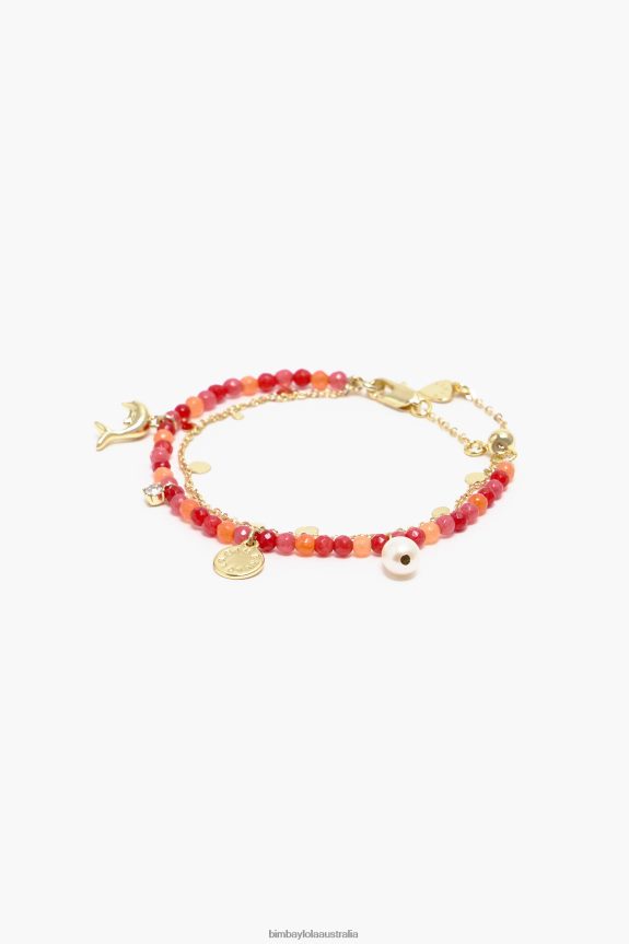 Accessories 4062VZ735 Coral Bimba Y Lola Double Stones Bracelet