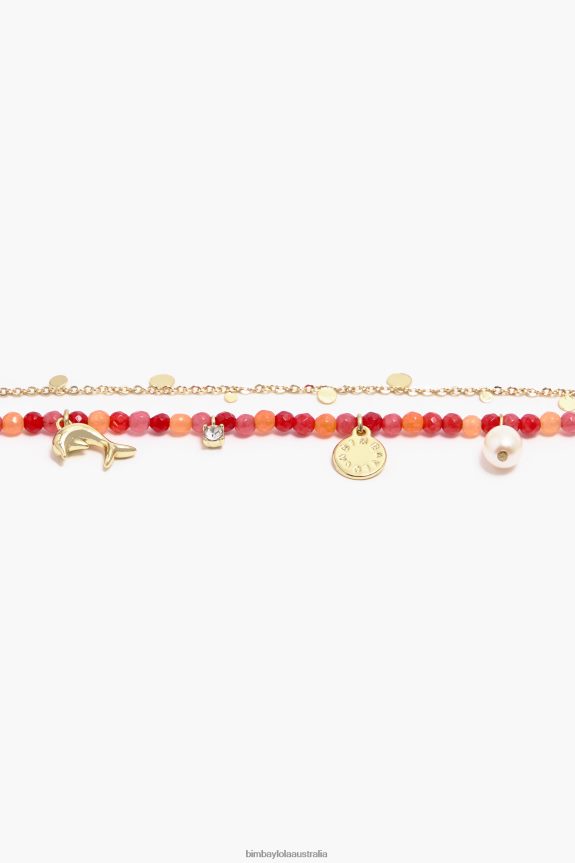 Accessories 4062VZ735 Coral Bimba Y Lola Double Stones Bracelet
