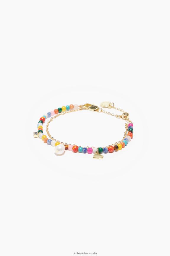 Accessories 4062VZ773 Multicolor Bimba Y Lola Chain Genuine Stones Bracelet