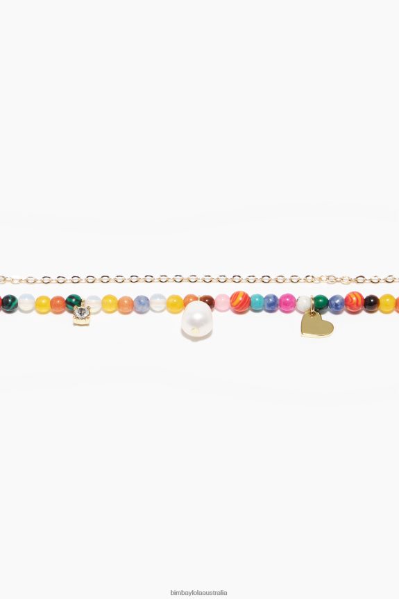 Accessories 4062VZ773 Multicolor Bimba Y Lola Chain Genuine Stones Bracelet