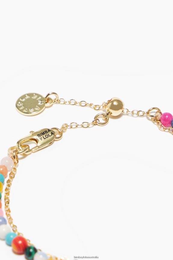 Accessories 4062VZ773 Multicolor Bimba Y Lola Chain Genuine Stones Bracelet