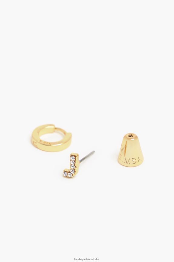 Accessories 4062VZ1158 J Bimba Y Lola Letter Mini Hoop Earrings