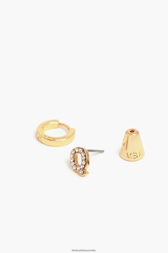 Accessories 4062VZ1165 Q Bimba Y Lola Letter Mini Hoop Earrings