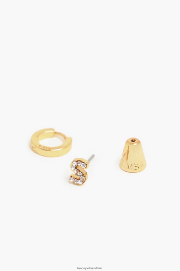Accessories 4062VZ1167 S Bimba Y Lola Letter Mini Hoop Earrings