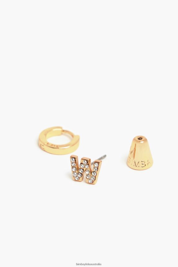 Accessories 4062VZ1171 W Bimba Y Lola Letter Mini Hoop Earrings