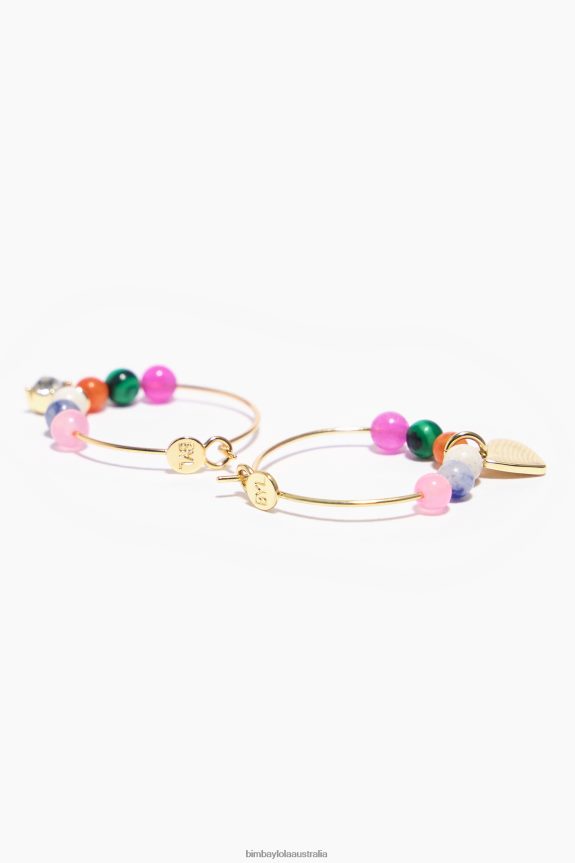 Accessories 4062VZ691 Golden Heart And Crystal Bimba Y Lola Hoop Earrings