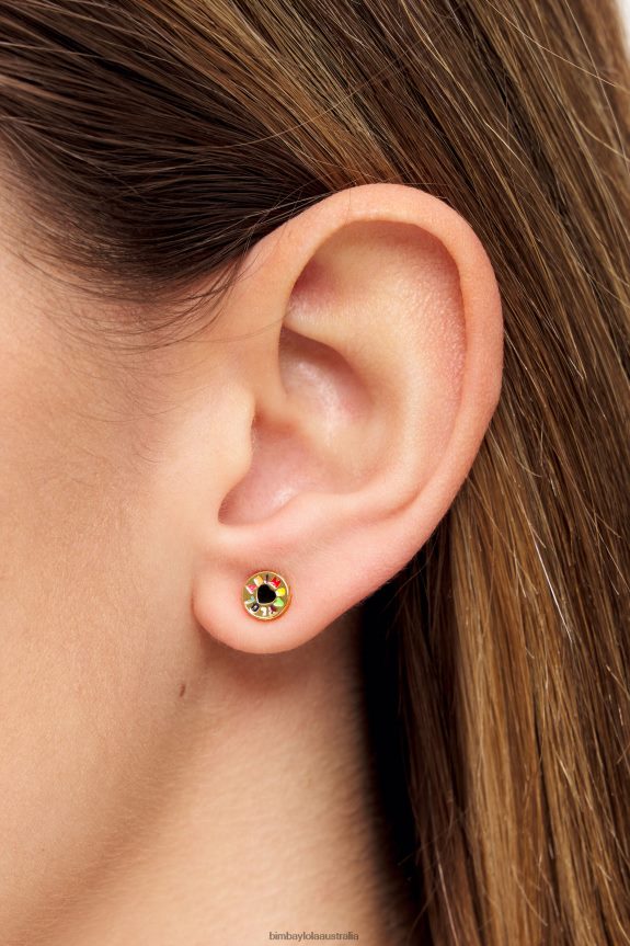 Accessories 4062VZ695 Golden Bimba Y Lola Small Logo Heart Earrings
