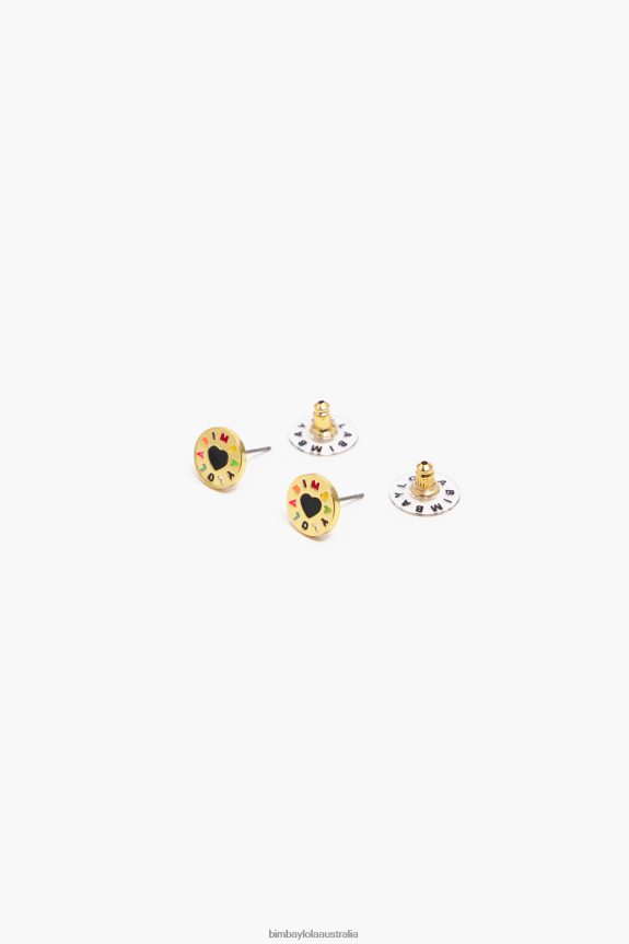 Accessories 4062VZ695 Golden Bimba Y Lola Small Logo Heart Earrings