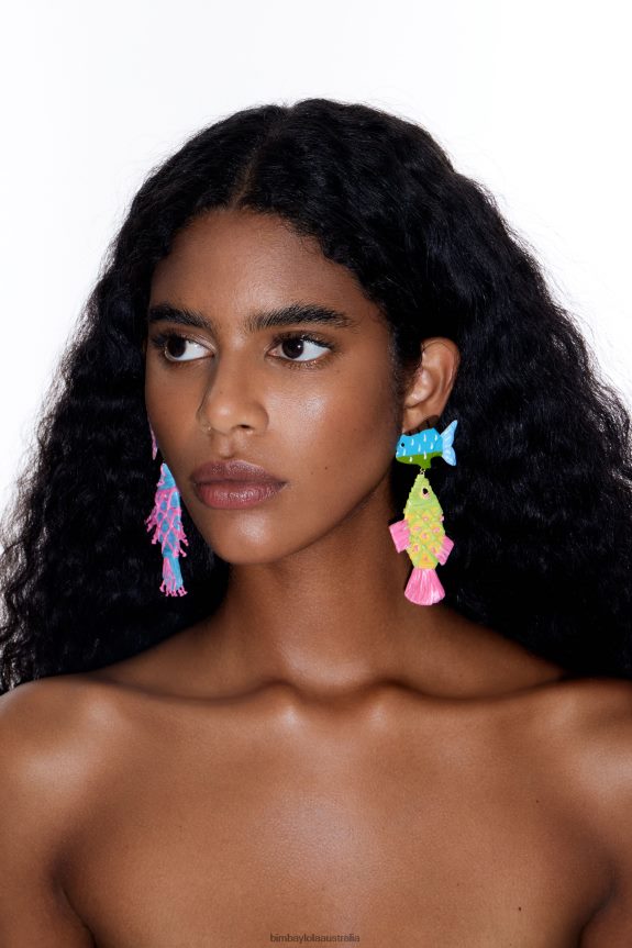 Accessories 4062VZ697 Multicolor Bimba Y Lola Raffia Fish Earrings