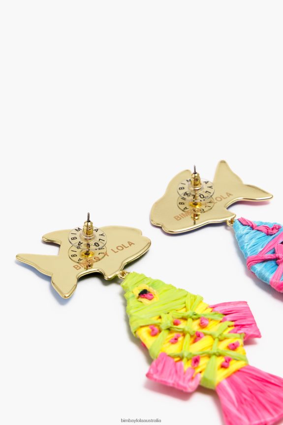 Accessories 4062VZ698 Multicolor Bimba Y Lola Raffia Fish Earrings