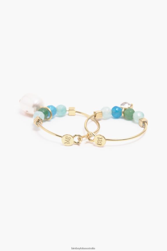 Accessories 4062VZ736 Turquoise Bimba Y Lola Small Stones Hoop Earrings
