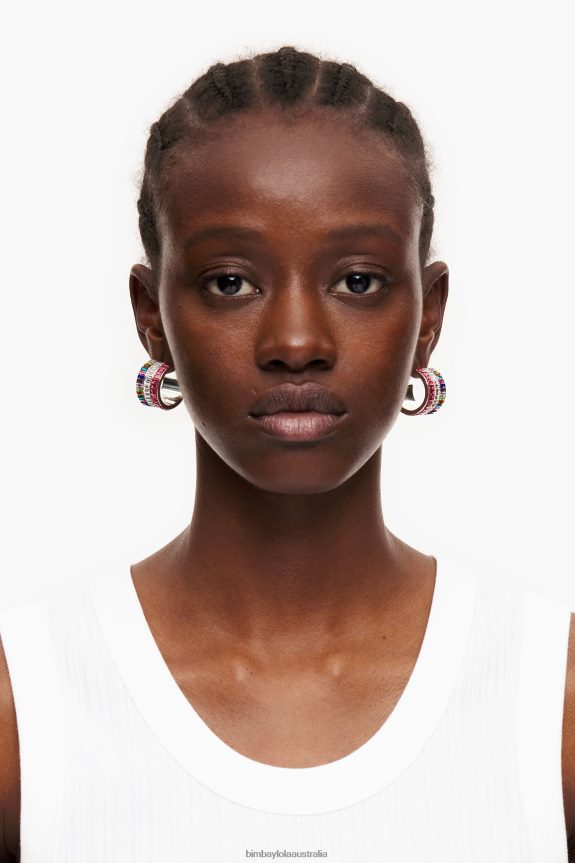 Accessories 4062VZ747 Multicolor Bimba Y Lola Crystal Hoop Earrings