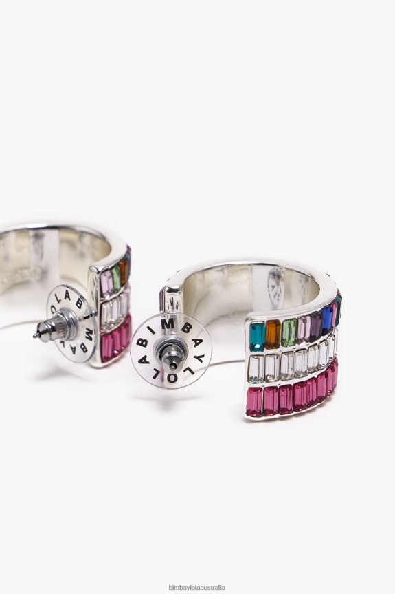 Accessories 4062VZ747 Multicolor Bimba Y Lola Crystal Hoop Earrings
